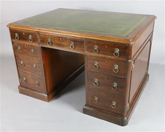 A Victorian mahogany partners desk, W.4ft D.3ft H.2ft 6in.